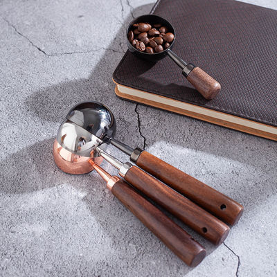 Green Tea Brewing Made Easy with 15ml 30ml Measuring Scoops Walnut Handle Accessories