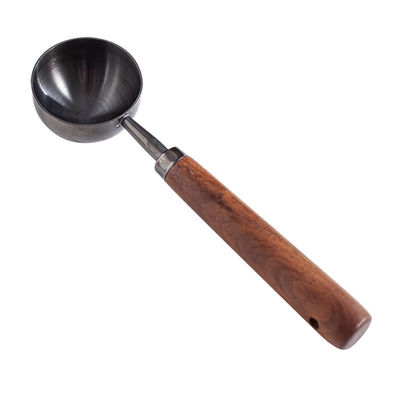 Customized Size 15ml 30ml Stainless Steel Measuring Spoons with Long Walnut Handle