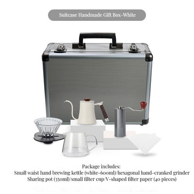 Hand Brewed Coffee Kit with Filter Pot Filter Paper and Scale Modern Vintage Design