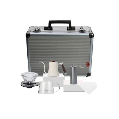 600ml Capacity Ceramic Porcelain Coffee Cup Set Six-Piece Kit with Filter Pot Scale