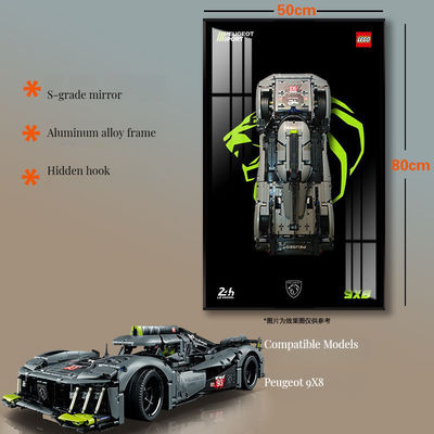 Polycarbonate Modern Art Deco Decorative Glass Photo Frame for Car Display and Wall/Table Showcase