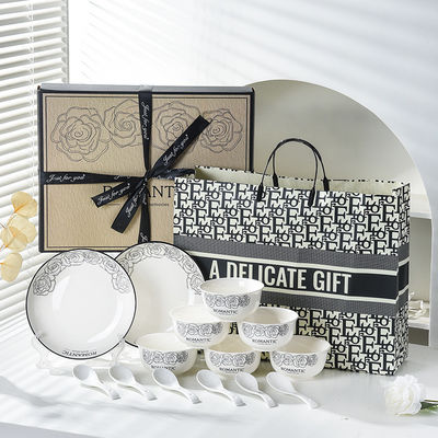 Dinnerware Sets Exquisite Smooth Stoneware Tableware with Customized Bowls and Plates
