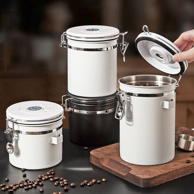 Kitchen or Camping 1500ml Stainless Steel Plastic Coffee Bean Container with Custom Logo