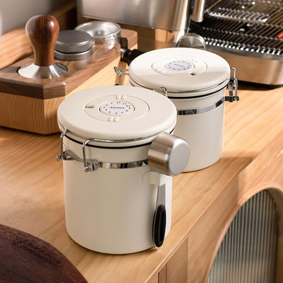 Customized Logo 1500ml Stainless Steel Coffee Bean Storage Container for Kitchen or Camping
