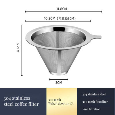 Classic Design Stainless Steel Coffee Drip Filter for Restaurant and Home Brewing