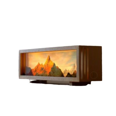 High Resolution Printing Snow Mountain Canvas Desktop Lamp with Rechargeable Battery
