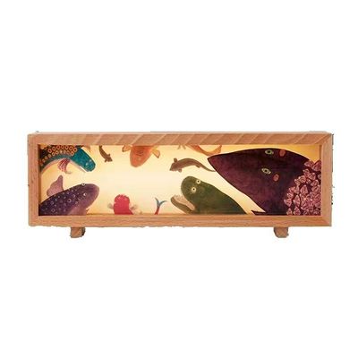Rechargeable Modern Night Light Golden Mountain Snow Landscape Canvas Perfect Desktop Gift