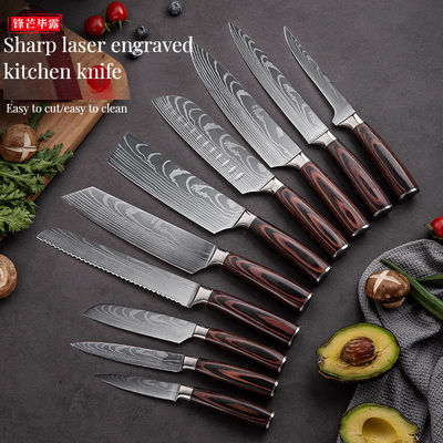 Function Durable Kitchen Tools 67 Layer Damascus Chef Knives with Rosewood Handle End