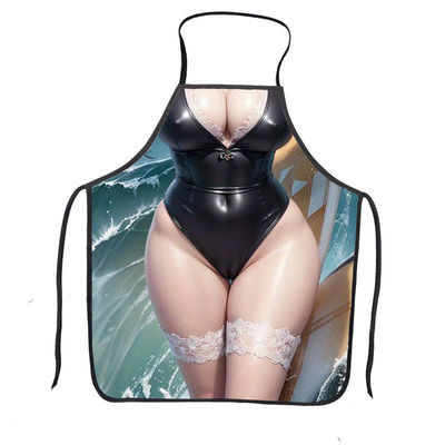Custom Chef Apron BYCOSINE Women Sexy Sleeveless Cotton Printed Cover for Home Cleaning