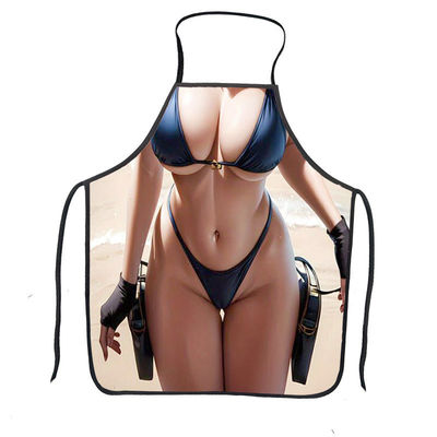 Custom Chef Apron BYCOSINE Women Sexy Sleeveless Cotton Printed Cover for Home Cleaning