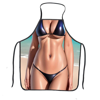 Custom Chef Apron BYCOSINE Women Sexy Sleeveless Cotton Printed Cover for Home Cleaning