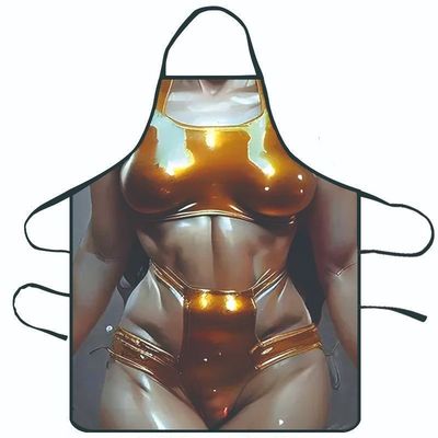 Custom Chef Apron BYCOSINE Women Sexy Sleeveless Cotton Printed Cover for Home Cleaning