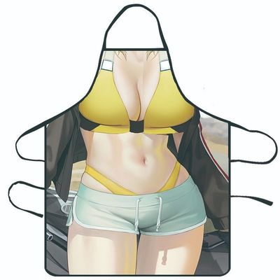 Custom Chef Apron BYCOSINE Women Sexy Sleeveless Cotton Printed Cover for Home Cleaning