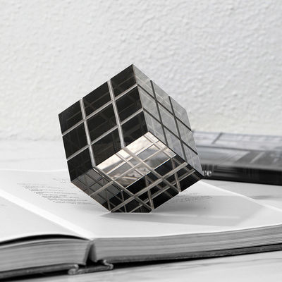 Custom Made Size Rectangle Artistic Modern Deco Rubik's Cube Glass Ornaments for Interior Table Home Decor