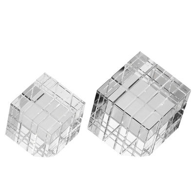 Custom Made Size Rectangle Artistic Modern Deco Rubik's Cube Glass Ornaments for Interior Table Home Decor