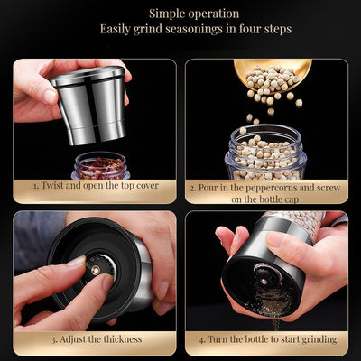 Disposable Manual Bamboo Salt Pepper Mill Plastic Refillable Spice Grinder for Benefit