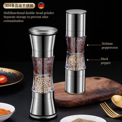 Disposable Manual Bamboo Salt Pepper Mill Plastic Refillable Spice Grinder for Benefit