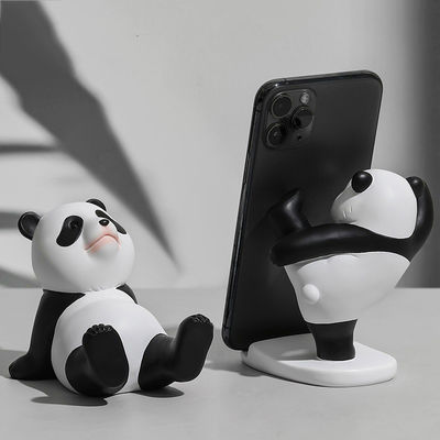 Panda Design Bamboo Phone and Tablet Stand for Wall or Desk Adjustable Resin Material