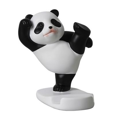 Panda Design Bamboo Phone and Tablet Stand for Wall or Desk Adjustable Resin Material