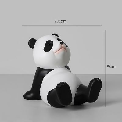 Art Deco Design Style Bamboo Resin Stand for Phones and Tablets Featuring a Panda Design