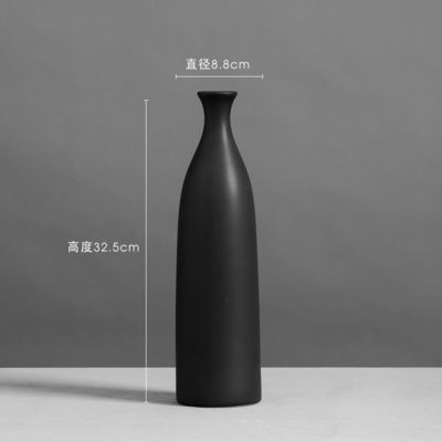 Tabletop Vase for Modern Simple Black and White Ceramic Living Room Decor Size Medium