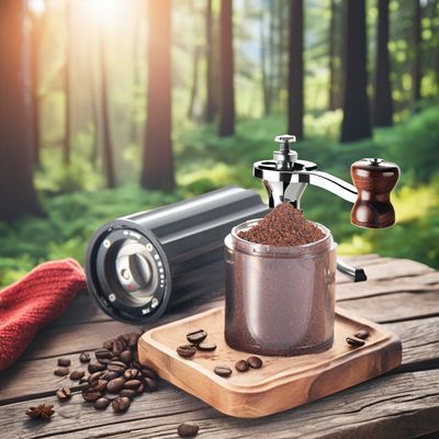 Black Portable Handheld Coffee Grinder Stainless Steel Burr Wood Metal Utensils Type Grinding Machine