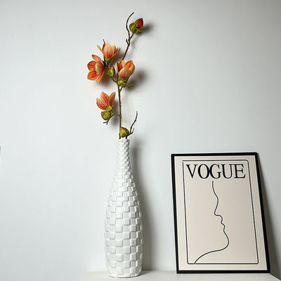 Rattan Decorative Vase Customized Tall White Capiz Shell Vase for Modern Home Decor