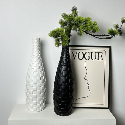 Rattan Decorative Vase Customized Tall White Capiz Shell Vase for Modern Home Decor
