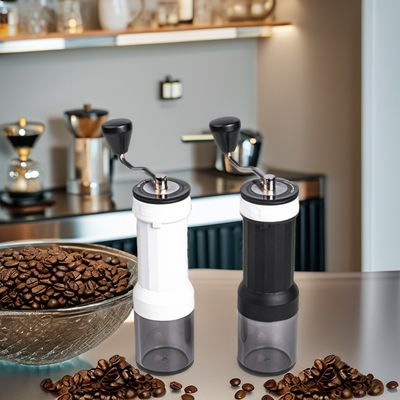 Adjustable Settings Ceramic Burr Manual Coffee Grinder 30g Capacity Stainless Steel and Plastic for Travel