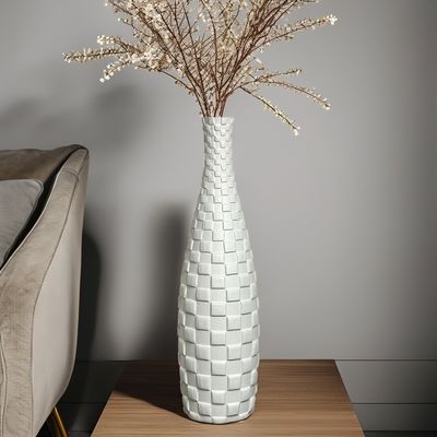 Customized Logo Acceptable Elegant Modern Vintage Design Tall White Capiz Shell Vase