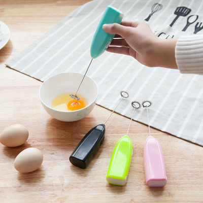 Handheld Electric Milk Frother with Foam Feature and Stand Rechargeable Silicone Wood