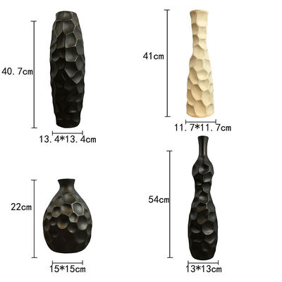 16-Inch Slim Ceramic Vase in White and Gray Matte for Modern Customized Home Decoration