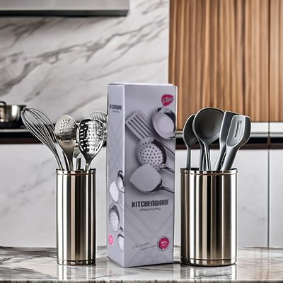 8pcs Matte Modern Gold and Silver Stainless Steel Flatware Set with Customized Logo