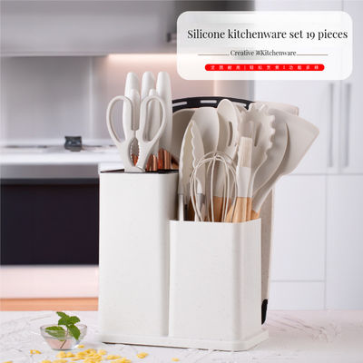 Kitchen Cooking Tool Set Food Grade Silicone Wooden Spoon Set for Customer Requirements