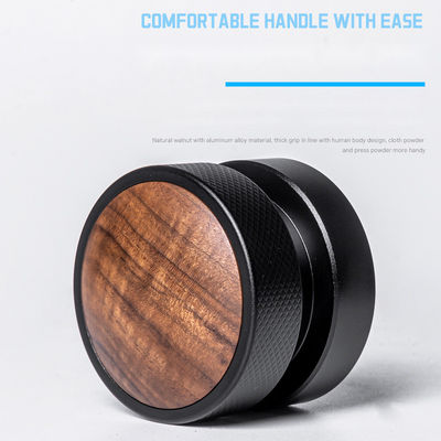 58mm Silver Walnut Wood Cap Coffee Tamper Eco-Friendly Metal Espresso Tool for Cafe
