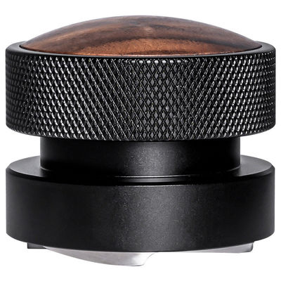 58mm Silver Walnut Wood Cap Coffee Tamper Eco-Friendly Metal Espresso Tool for Cafe