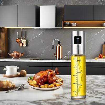 2024 Glass BBQ Barbecue Bottle Set Kitchen Tools with Olive Oil Sprayer Cleaning Brush Funnel