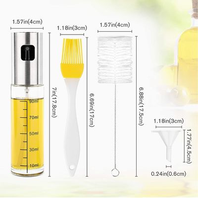 Silver Lecythus Kitchen Home BBQ Sprayer for Grilling Oil Cooking Bottle Dispenser 2024
