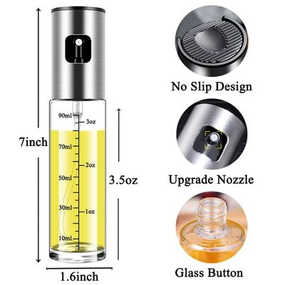 Silver Lecythus Kitchen Home BBQ Sprayer for Grilling Oil Cooking Bottle Dispenser 2024