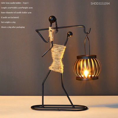 Customized Sizes Romantic Silver Iron Candlestick Holder for Christmas and Home Decor