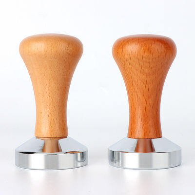 Custom 51mm 53mm 58mm Stainless Steel Espresso Tamper with Portable Wood Handle