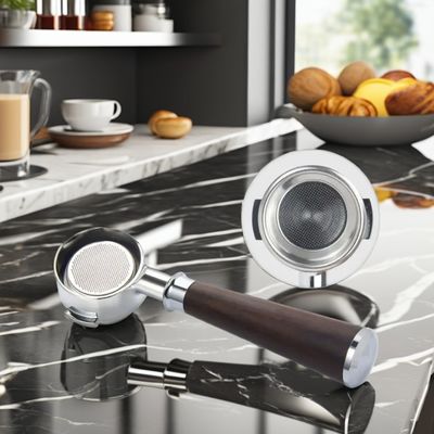 58mm Coffee Funnel and Solid Wood Portafilter for Hand Pour Brewing Artisanal Design