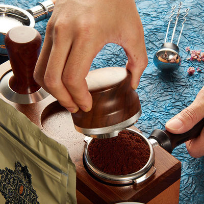 58mm Portable Coffee Maker Kit with Stainless Steel Funnel and Solid Wood Portafilter
