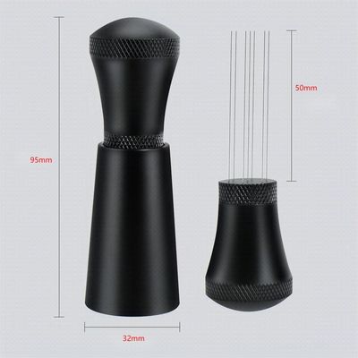 Stainless Steel Espresso Needle Distributor Tool with Ceramic Mixing Dispenser and Stand
