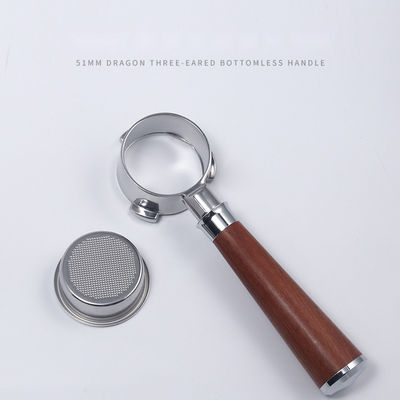 Customized Color 51mm Ceramic Coffee Portafilter with Novelty Design Bottomless Handle