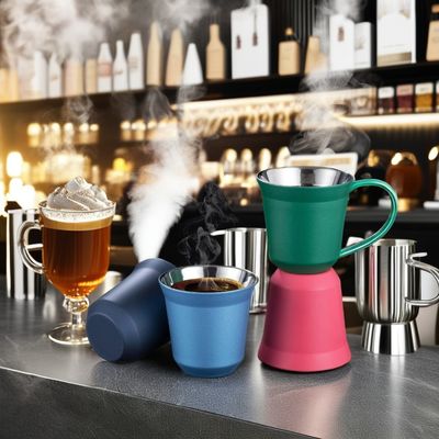 80ML Double-Layer Stainless Steel 304 Coffee Cup Party-Ready Heat Insulation in Style