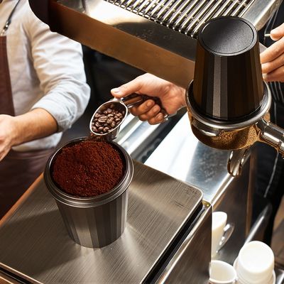 Customizable 58mm Stainless Steel Coffee Dosing Cup for Accurate Barista Measurement