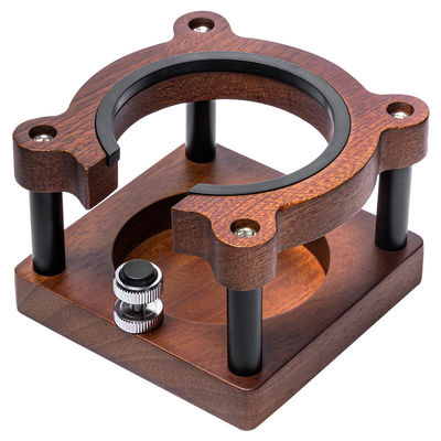 Foam Milk Function Elegant Solid Wood Coffee and Tea Tool Stand with Tamping Station