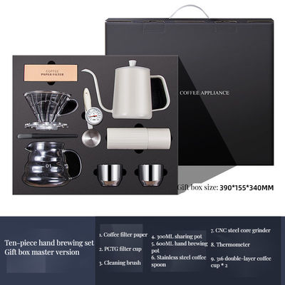 Middle East Gift Set Stainless Steel Coffee Maker and Hand Coffee Grinder with Lid
