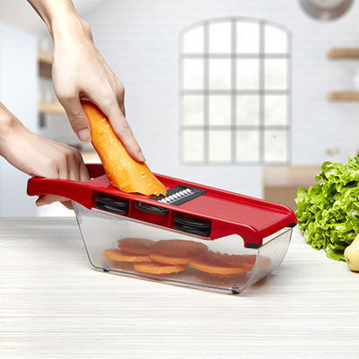Home Kitchen Tool 16 Function Bamboo and Plastic Salad Slicer Manual Vegetable Chopper Dicer